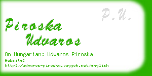 piroska udvaros business card